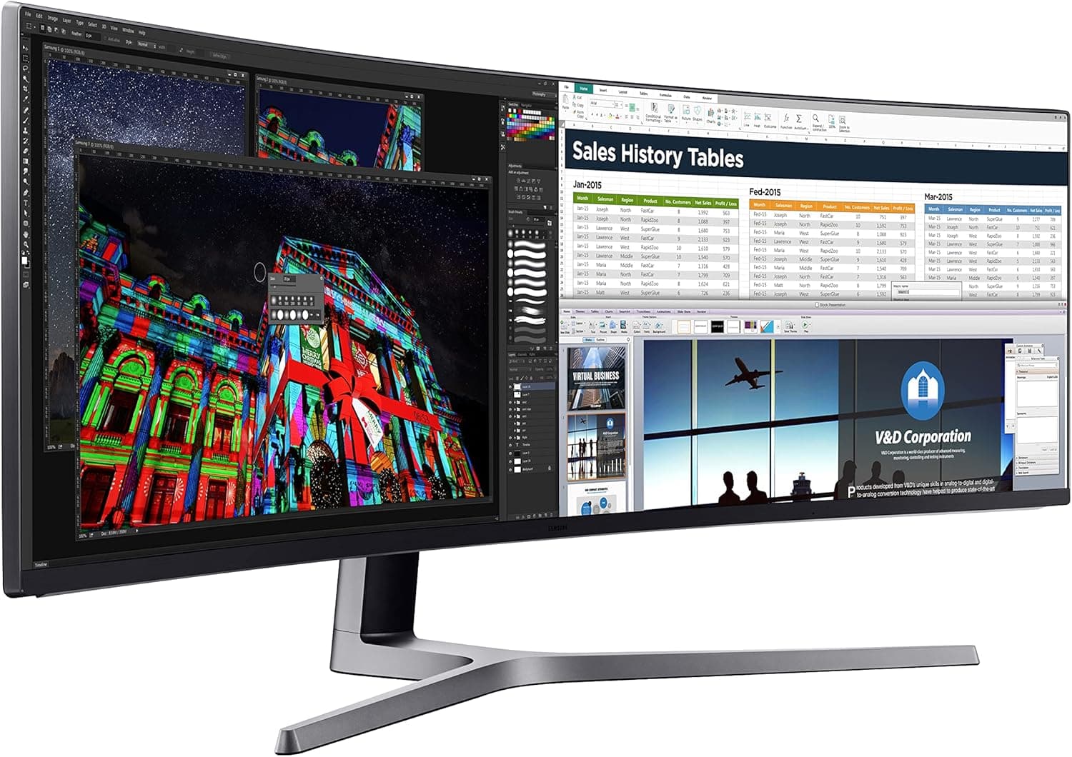 Open Box Samsung 49-Inch CHG90 144Hz Curved Gaming Monitor (LC49HG90DMNXZA) – Super Ultrawide Screen QLED image 3