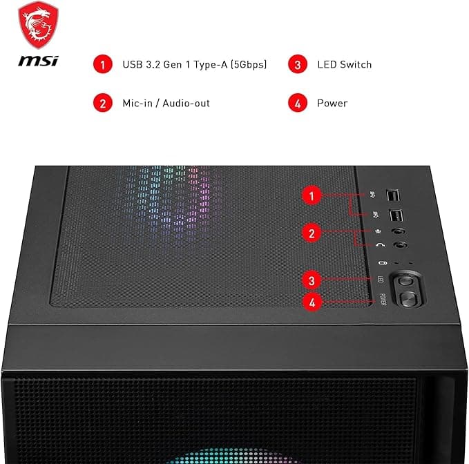 CASE MSI MAG FORGE 320R FLOW 4 FANS ARGB image 3