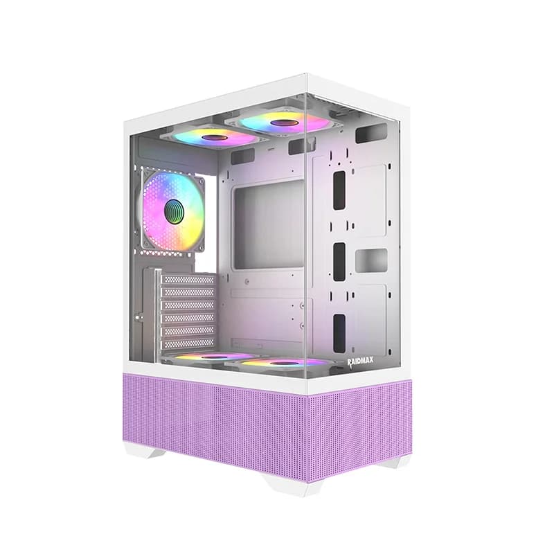 CASE RAIDMAX I802 AIR WHITE AND PINK/PURPLE image 1